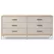 Rosenell Natural Paper Cord 6 Drawer Dresser