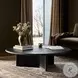 Rosenell Black Oak Veneer Round Occassional Table Set