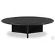 Rosenell Black Oak Veneer Round Occassional Table Set