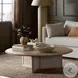 Rosenell Natural Oak Veneer Round Coffee Table