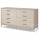 Rosenell Natural Oak Veneer 8 Drawer Dresser