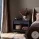 Rosenell Black Oak Veneer Open 1 Drawer Nightstand