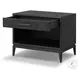 Rosenell Black Oak Veneer Open 1 Drawer Nightstand