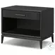Rosenell Black Oak Veneer Open 1 Drawer Nightstand