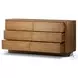 Paden Seasoned Brown Acacia 6 Drawer Dresser