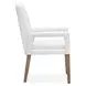 Lindon White Upholstered Arm Chair Set of 2