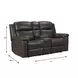 Leon Matteo Smokey Gray Leather 77" Triple Power Reclining Console Loveseat with USB Charging