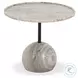 Viola Antique White Marble Round End Table