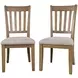 Brentwood Flax and Cascade Oak Upholstered Dining Chair Set of 2