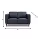 Beckett Midnight Blue Leather 64" Loveseat