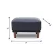 Baxter Midnight Blue Leather Upholstered Rectangular Ottoman