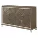 Skylar Beige and Dark Champagne Upholstered Storage Youth Panel Bedroom Set with LED