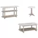 Horizons White Oak and White Marble Rectangular Cocktail Table