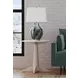Horizons White Oak and White Marble Round End Table