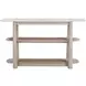 Horizons White Oak and White Marble Oval Console Table