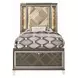 Skylar Beige and Dark Champagne Full Upholstered Storage Panel Bed with LED