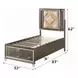 Skylar Beige and Dark Champagne Full Upholstered Storage Panel Bed with LED