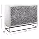 Magnolia White Wash and Zinc Iron 2 Door Bar Cabinet