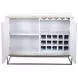 Magnolia White Wash and Zinc Iron 2 Door Bar Cabinet