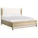 Sunset Cove Sanibel Brown and Cream California King Upholstered Panel Bed