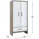 Lansing Cerused Gray and Silver 2 Door Tall Bar Cabinet