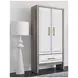 Lansing Cerused Gray and Silver 2 Door Tall Bar Cabinet