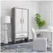 Lansing Cerused Gray and Silver 2 Door Tall Bar Cabinet