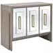 Lansing Cerused Gray and Silver 3 Door Server