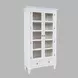 Westport White 2 Glass Door Tall Accent Storage Cabinet