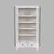Westport White 2 Glass Door Tall Accent Storage Cabinet