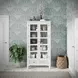 Westport White 2 Glass Door Tall Accent Storage Cabinet