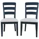 Westport Navy Upholstered Ladderback Dining Chair Set of 2