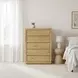 Harper Light Oak 5 Drawers Chest