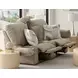 Beacon Mushroom and Porcelain Lay Flat Reclining 79" Loveseat with LED and USB Charging