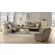 Beacon Mushroom and Porcelain Lay Flat Triple Manual Reclining 88" Sofa with Extended Ottoman