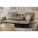 Beacon Mushroom and Porcelain Lay Flat Triple Manual Reclining 88" Sofa with Extended Ottoman