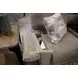Beacon Mushroom and Porcelain Lay Flat Triple Manual Reclining 88" Sofa with Extended Ottoman