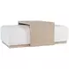 Hudson Ivory and Gray Wash Upholstered Rectangular Ottoman with Cocktail Table Top