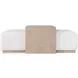 Hudson Ivory and Gray Wash Upholstered Rectangular Ottoman with Cocktail Table Top
