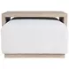 Hudson Ivory and Gray Wash Upholstered Rectangular Ottoman with Cocktail Table Top
