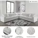 Stupendous Alloy 5 Piece Sectional