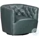 Maelis Forest Green Leather Swivel Chair