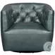 Maelis Forest Green Leather Swivel Chair