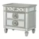 Varian Blue and Silver Upholstered Panel Bedroom Set with Nailhead Trim