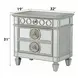 Varian Silver 3 Drawer Nightstand