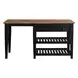 Austin Natural Mango and Black Rectangular Kitchen Island Dining Room Set