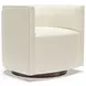Ingrid White Upholstered Swivel Chair