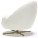 Lucille White Upholstered Swivel Chair