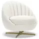 Lucille White Upholstered Swivel Chair
