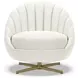 Lucille White Upholstered Swivel Chair